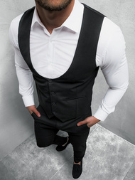 Ανδρικό σετ φόρμας - Γιλέκο και παντελόνι chino μαύρο OZONEE O/5600/21