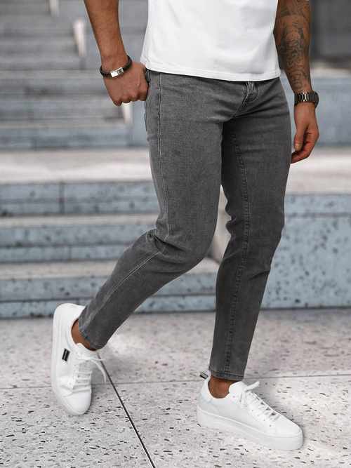 Ανδρικό τζιν παντελόνι γραφίτη OZONEE NB/MP0192GS