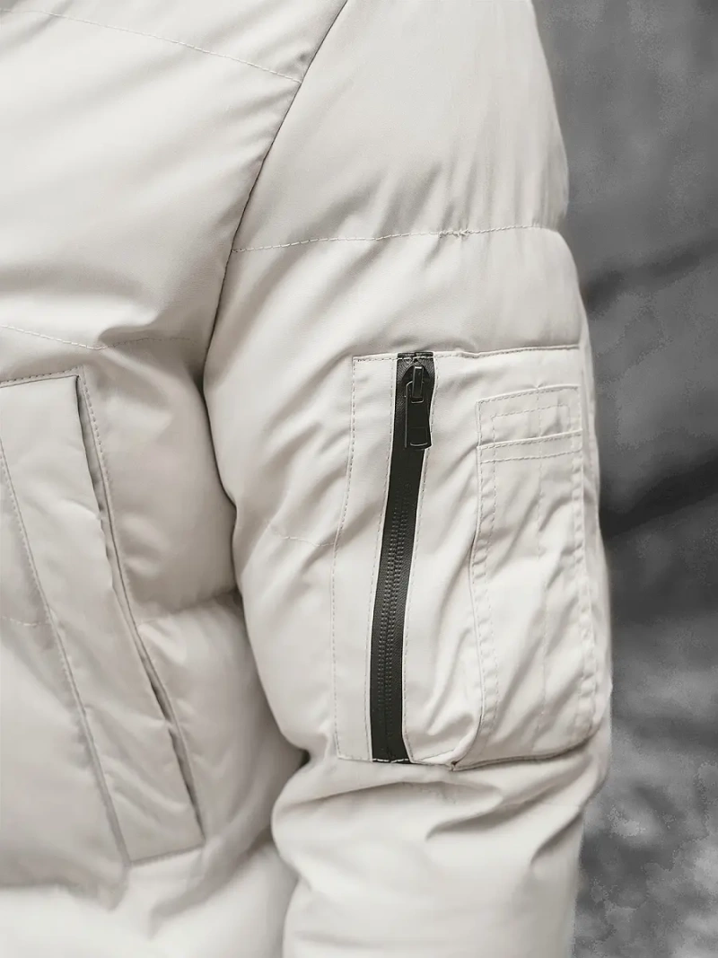 Ανδρικό χειμερινό μπουφάν Ανοιχτό-μπεζ OZONEE JS/M790/62