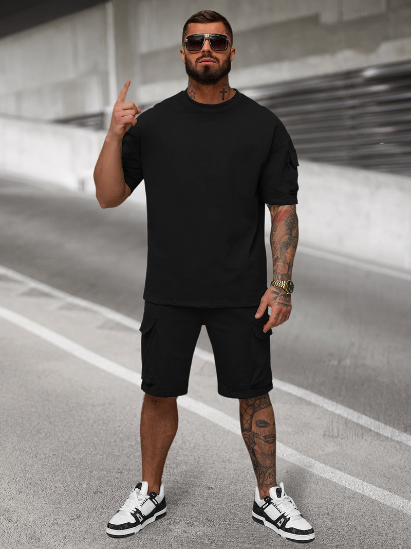 Ανδρικό σετ φόρμας μαύρο OZONEE JS/27C6535/3