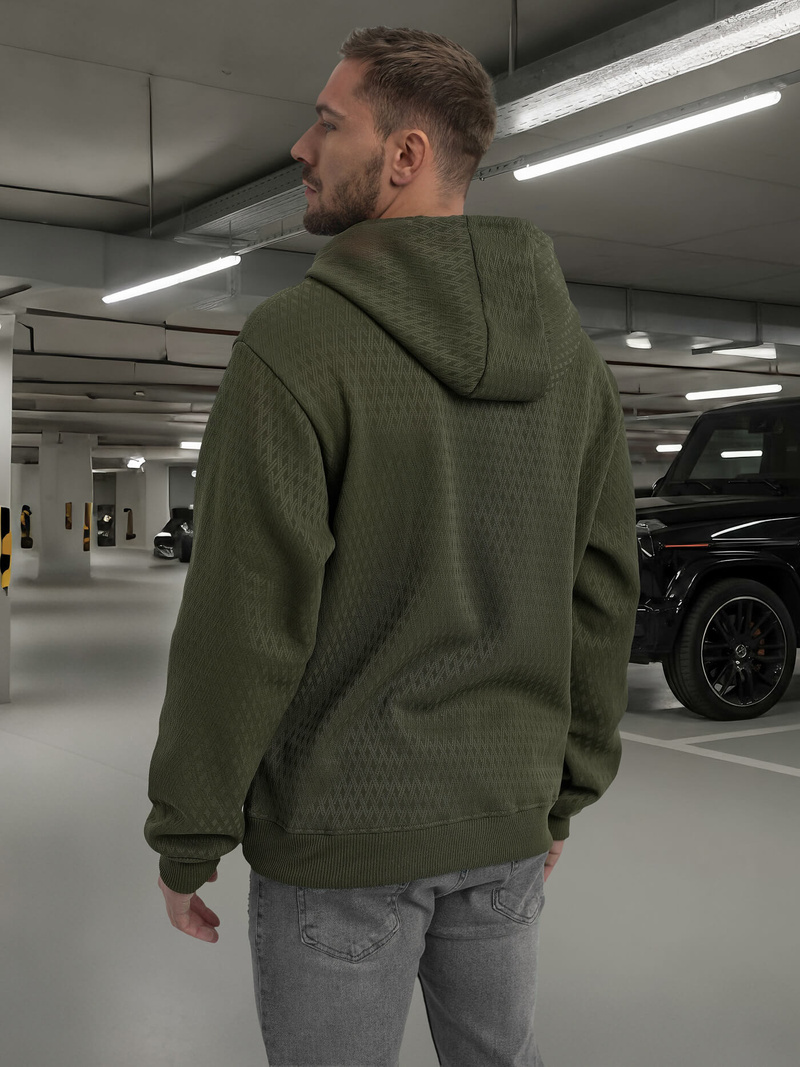 Ανδρικό Φούτερ με Κουκούλα xακί OZONEE O/G3065