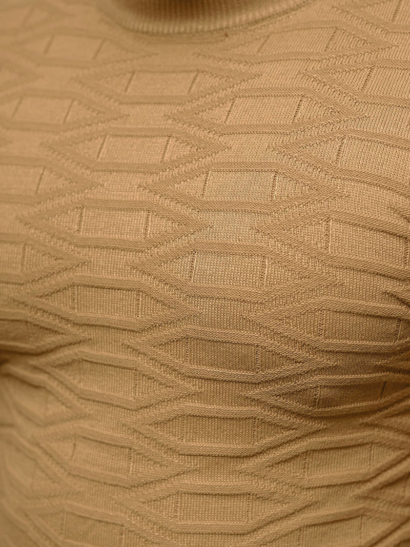 Ανδρικό πουλόβερ σκούρο-μπεζ OZONEE O/ZZ190137