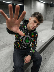 Ανδρικό Φούτερ με kουκούλα μαύρο OZONEE O/B269Z