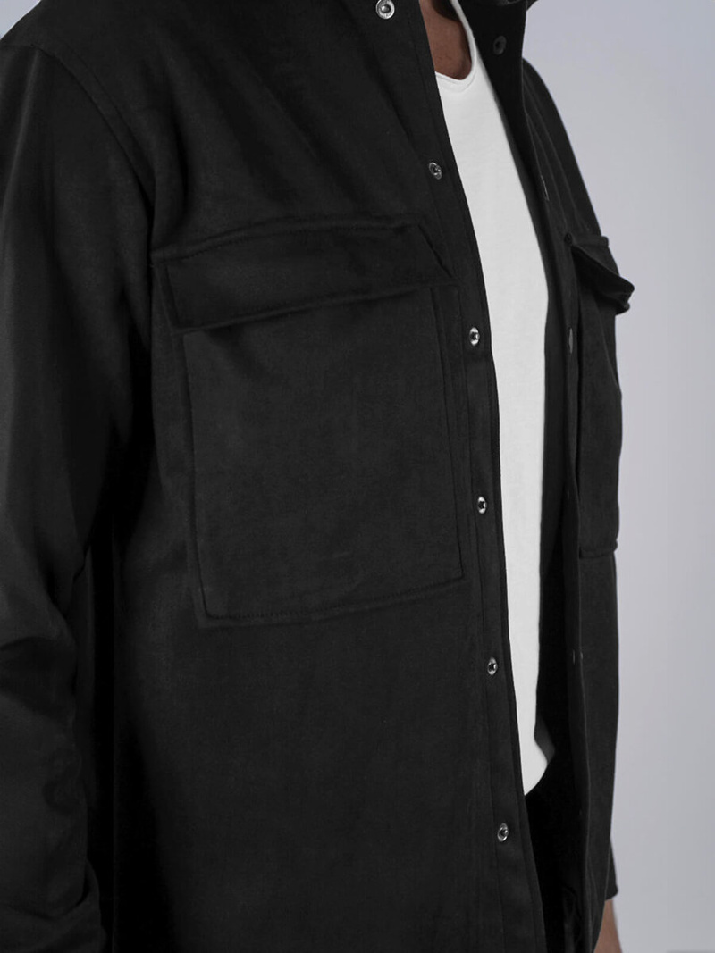 Ανδρικό πουκάμισο mαύρος OZONEE O/GOM23039