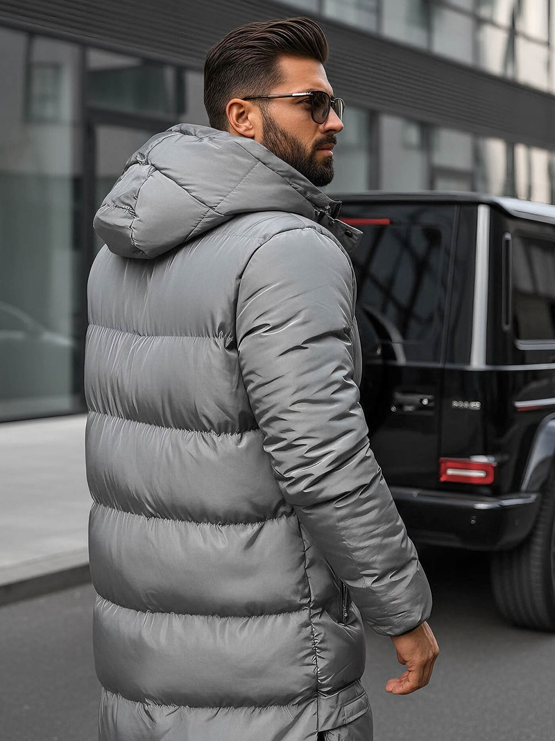 Ανδρικό χειμερινό μπουφάν Γκρί OZONEE O/M799Z