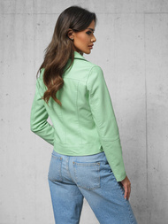 Γυναικείο δερμάτινο μπουφάν mέντα OZONEE O/G88