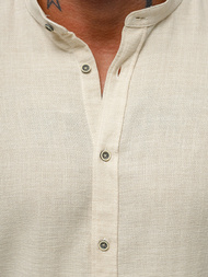 Ανδρικό πουκάμισο μπεζ OZONEE O/V88