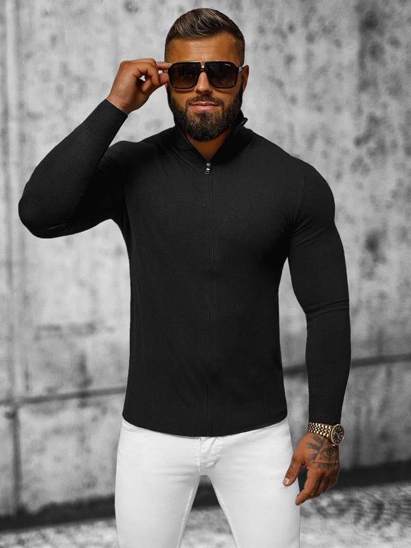 Ανδρικό πουλόβερ μαύρο OZONEE NB/MM6004/4Z