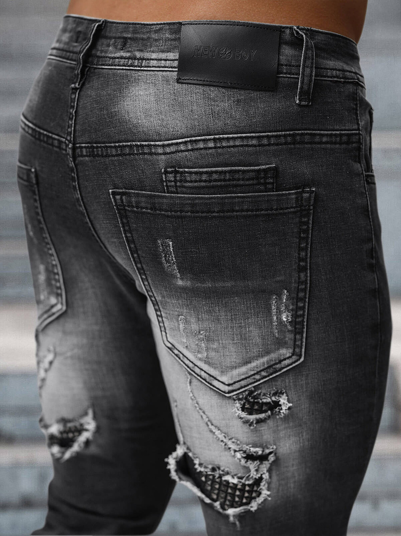 Ανδρικό τζιν παντελόνι mαύρος OZONEE NB/MP0152N