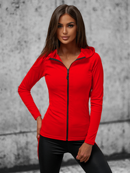 Γυναικείο φούτερ με φερμουάρ kόκκινο OZONEE JS/HD153/5