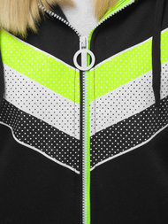 Γυναικείο φούτερ με κουκούλα μαύρο OZONEE JS/KSW3005