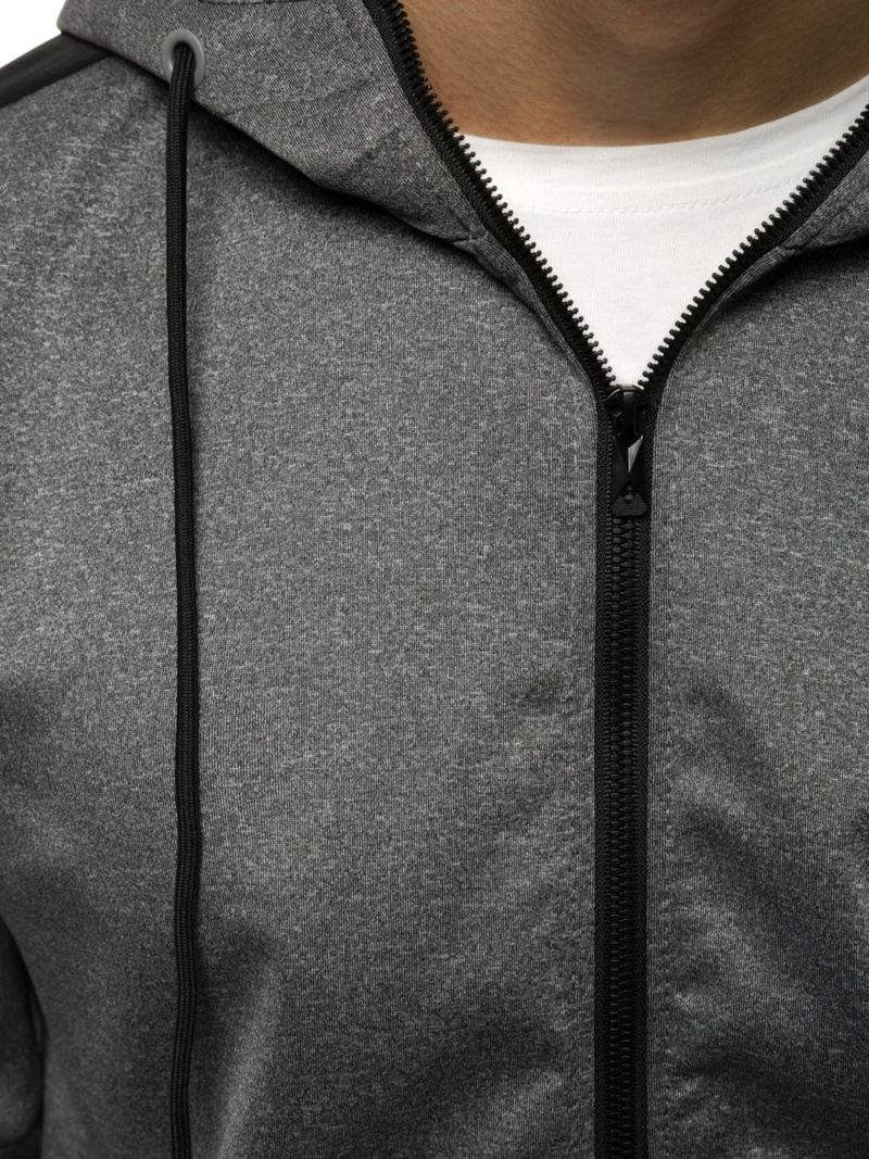 Ανδρικό φούτερ με φερμουάρ γραφίτη OZONEE JS/99005