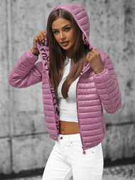 Γυναικείο μπουφάν αναστρέψιμο ανοιχτό-ροζ OZONEE O/H953
