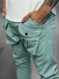 Ανδρικό παντελόνι chino jogger μέντα OZONEE G/11144
