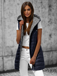 Γυναικείο αμάνικο μπουφάν ναυτικό μπλε OZONEE JS/16M9066/215