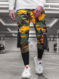 Ανδρικό παντελόνι chino jogger κίτρινο-χακί OZONEE G/11133