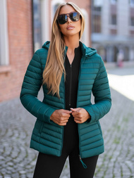 Γυναικείο μπουφάν θαλασσί OZONEE JS/11Z8228