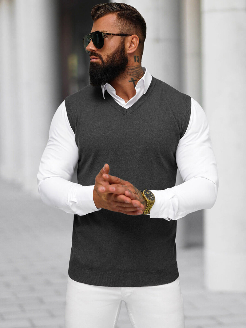 Ανδρικό πουλόβερ Γραφίτης OZONEE NB/MM6005/3Z