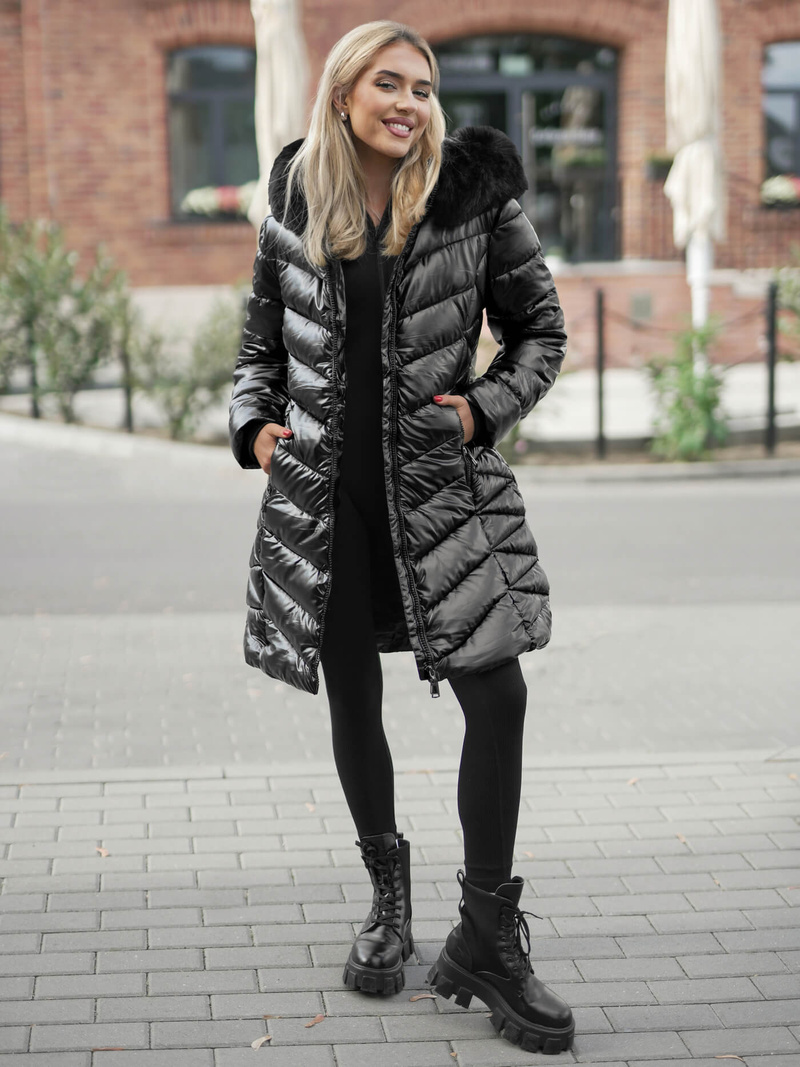 Γυναικείο μπουφάν μαύρο OZONEE JS/16M9100/392Z