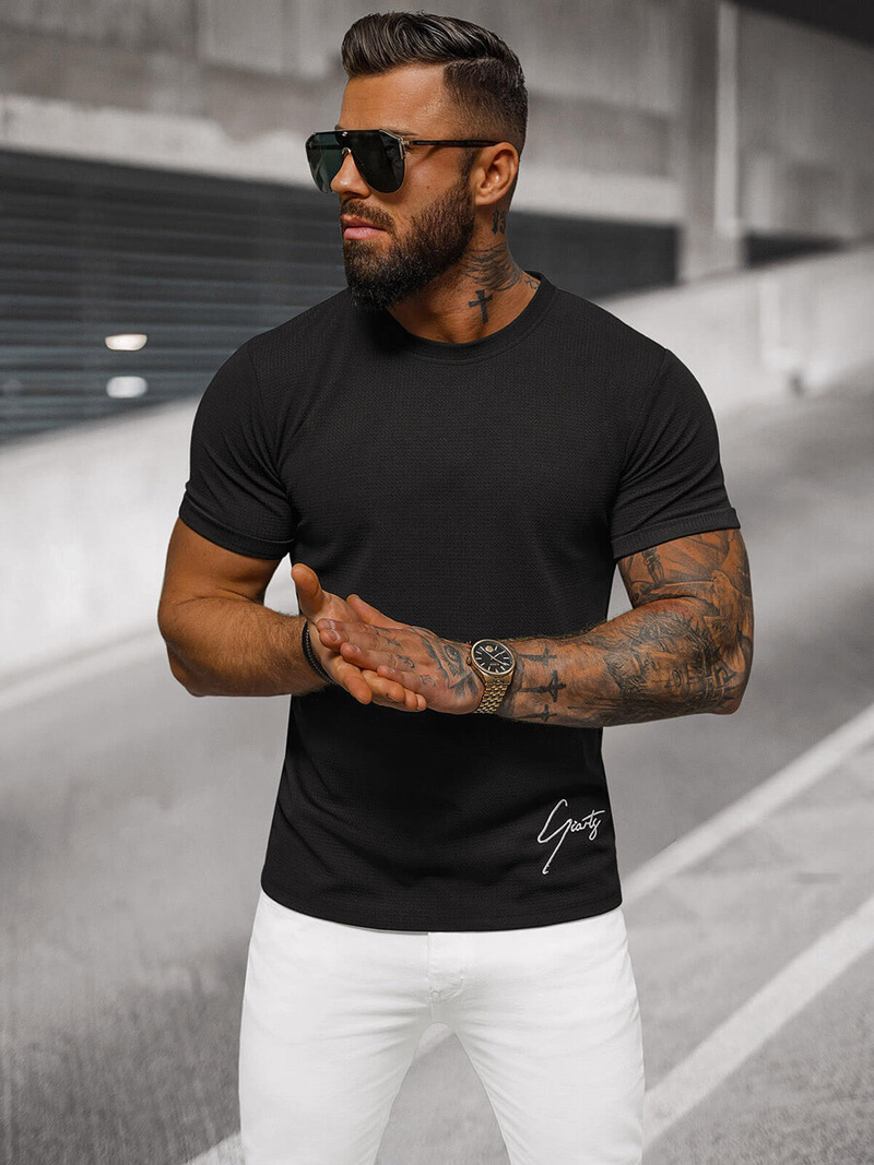 Ανδρικό μπλουζάκι μαύρο OZONEE O/L1192