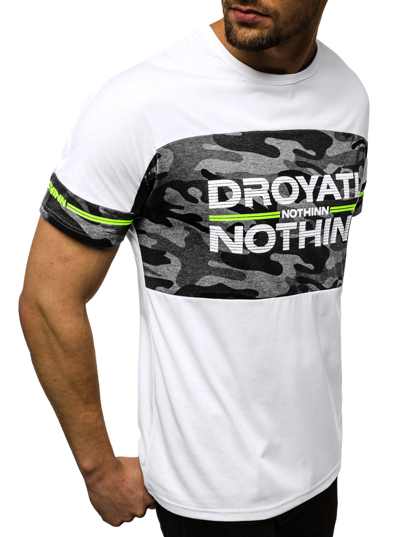 Ανδρικό μπλουζάκι λευκό OZONEE JS/SS10976