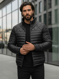 Ανδρικό μπουφάν mαύρος OZONEE JS/16M9328/392BZ