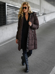 Γυναικείο χειμερινό μπουφάν Σοκολάτα OZONEE JS/16M9302/158