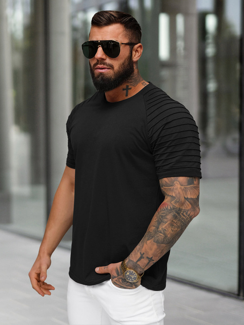 Ανδρικό μπλουζάκι μαύρο OZONEE JS/8T88/3Z