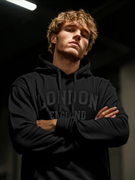 Ανδρικό Φούτερ με Κουκούλα μαύρο OZONEE JS/8B1986/3