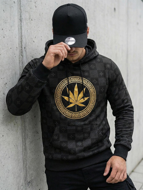 Ανδρικό Φούτερ με kουκούλα μαύρο OZONEE O/B265Z