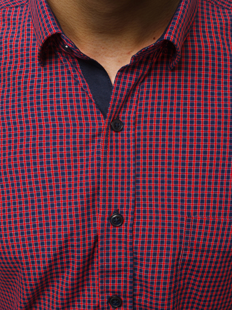 Ανδρικό πουκάμισο Κόκκινο OZONEE B/K60Z