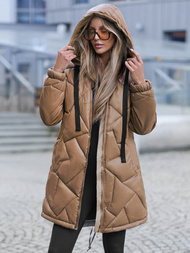 Γυναικείο μπουφάν kαμήλα OZONEE JS/5M3189/84Z