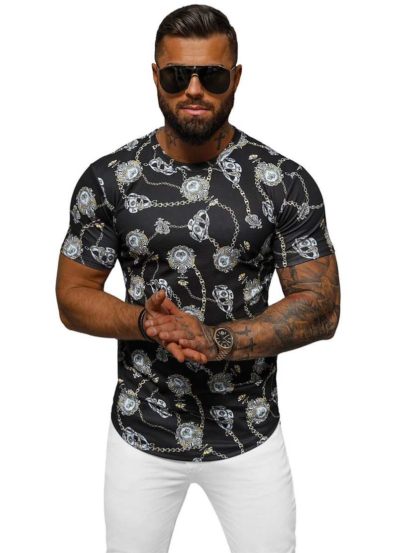 Ανδρικό μπλουζάκι μαύρο OZONEE O/PT012