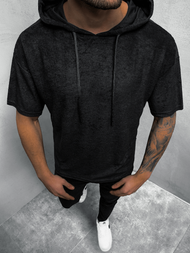 Ανδρικό μπλουζάκι με κουκούλα μαύρο OZONEE B/20402019