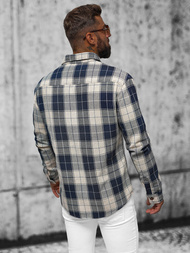 Ανδρικό πουκάμισο σκούρο-ναυτικό μπλε OZONEE NB/MC727BS