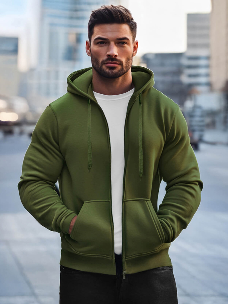 Ανδρικό Φούτερ με Κουκούλα χακί OZONEE JS/2008Z