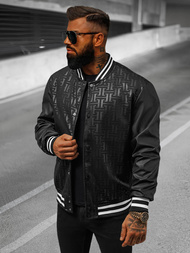 Ανδρικό μπουφάν bomber μαύρο OZONEE O/3A172Z