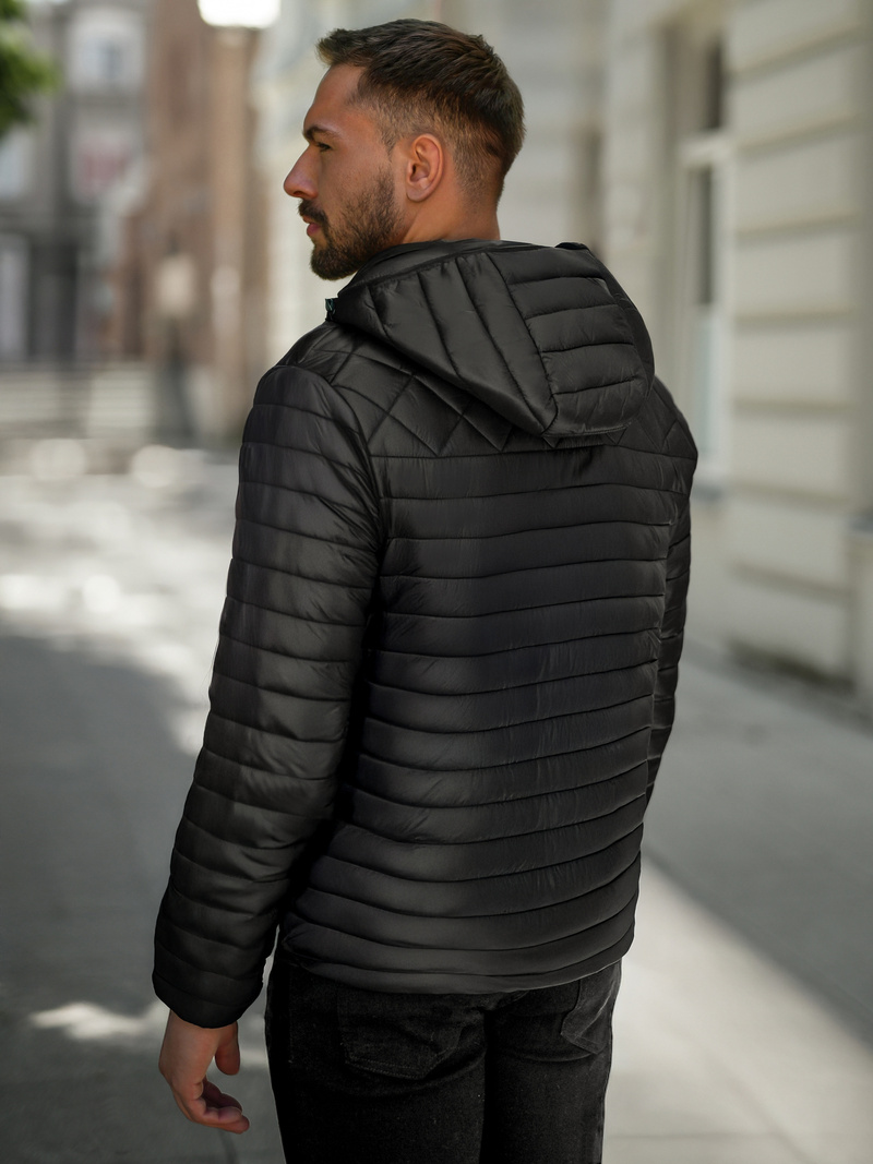 Ανδρικό μπουφάν mαύρος OZONEE JS/16M9328/392B