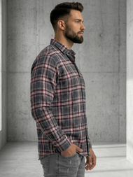 Ανδρικό πουκάμισο μπορντό OZONEE V/V178Z