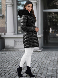 Γυναικείο χειμερινό μπουφάν mαύρος OZONEE JS/M778/392BZ