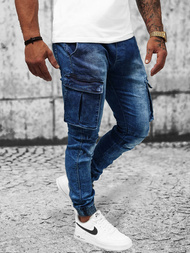 Ανδρικό τζιν παντελόνι jogger μπλε OZONEE DR/TF056Z