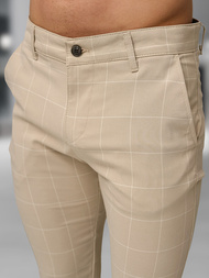 Ανδρικό παντελόνι chino μπεζ OZONEE DJ/5505Z