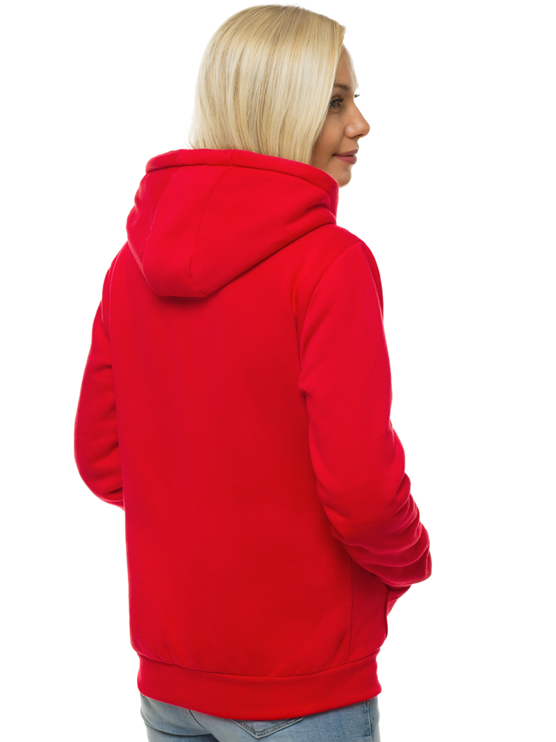 Γυναικείο φούτερ με κουκούλα Κόκκινο OZONEE JS/W03Z