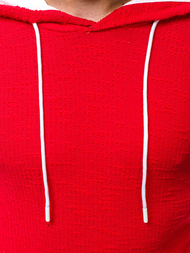 Ανδρικό φούτερ με κουκούλα Κόκκινο OZONEE O/1252Z