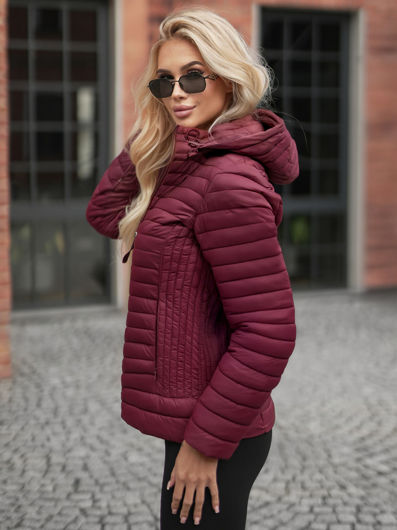 Γυναικείο μπουφάν μπορντό OZONEE JS/11Z8228Z