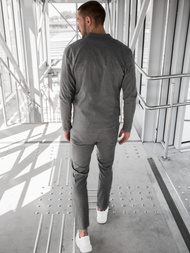 Ανδρικό σετσκούρο- μπουφάν και παντελόνι chino γραφίτη OZONEE DJ/5620