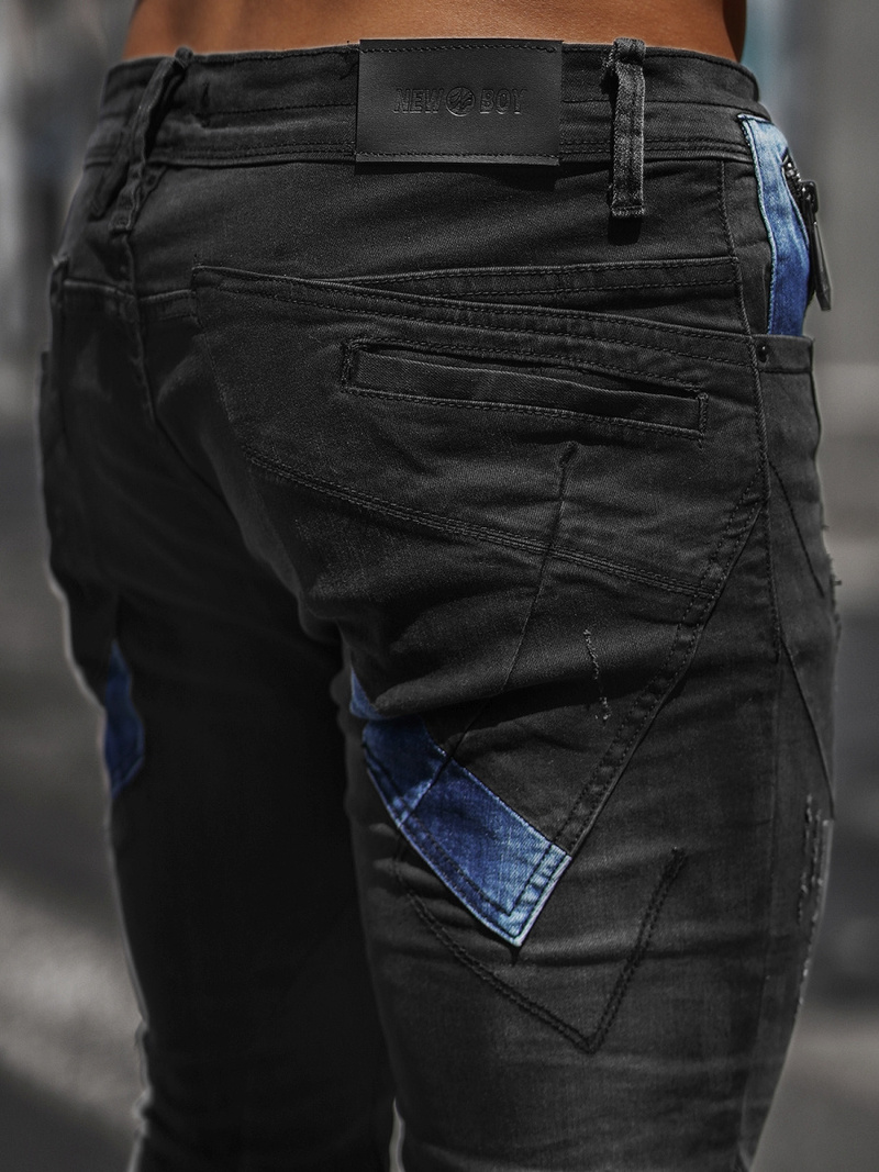Ανδρικό τζιν παντελόνι mαύρος OZONEE NB/MP0025N