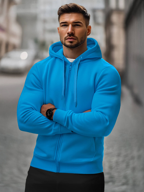 Ανδρικό Φούτερ με Κουκούλα γαλάζια OZONEE JS/2008Z