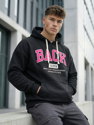 Ανδρικό Φούτερ με Κουκούλα μαύρο OZONEE O/TT30513Z