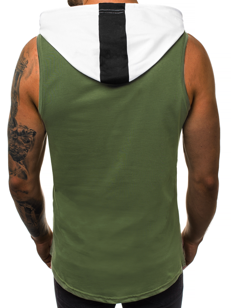 Ανδρικό μπλουζάκι με κουκούλα πράσινο OZONEE MAD/2882Z